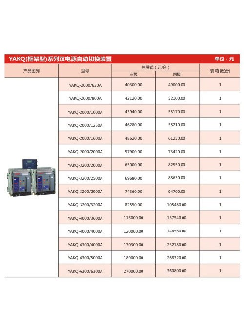 YAKQ（框架型）系列雙電源自動(dòng)切換裝置